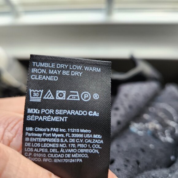 Chico's Perforated Floral Faux Leather Jacket 2 - Picture 9 of 10